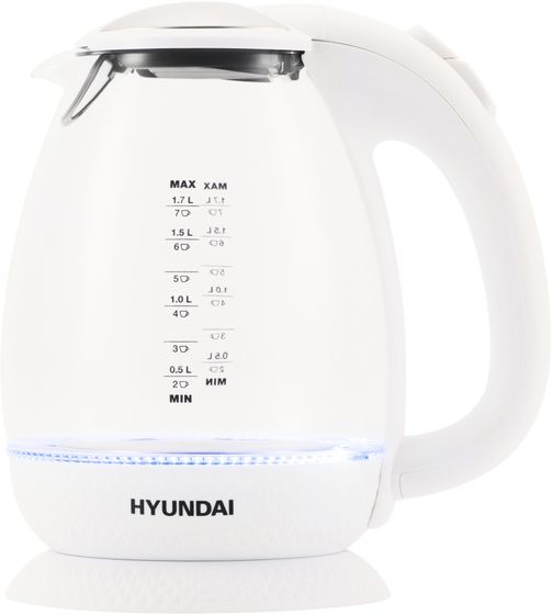 Чайник электрический Hyundai HYK-G3805 1,7л 2200Вт белый