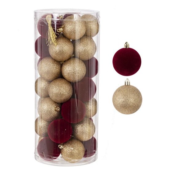 Набор из 35шт Украшение новогоднее "Шар", D 6 см, L16 W16 H36 см