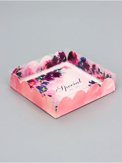 Коробка для печенья, кондитерская упаковка, &quot;Для тебя&quot;, 12 х 12 х 3 см