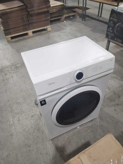 УЦЕНКА-СМ Midea MF100W60W-GCC-(б/у, не крутится барабан (ошибку не показывает), вмятины на левой боковине, без упаковки)