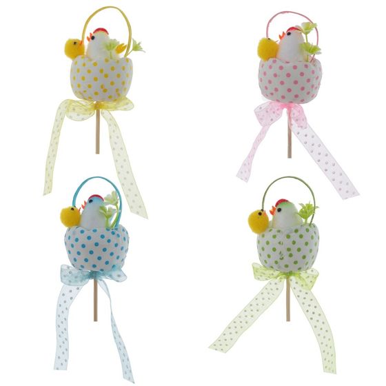 Изделие декоративное (вставка) "Яйцо пасхальное" (4*7) (блок 12 шт), L5 W5 H26 см, 4в.