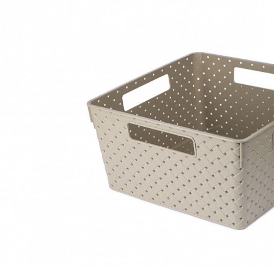 Коробка для хранения БЕРЕСТА капучино 11л 290х290х151 с крышкой