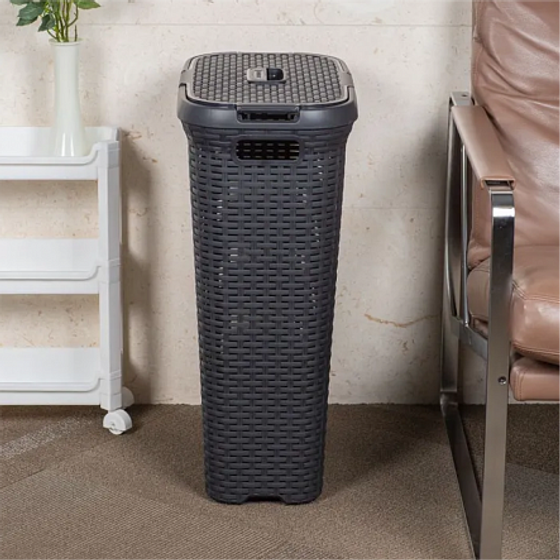 Корзина для белья RATTAN STYLE 40л темно-серая