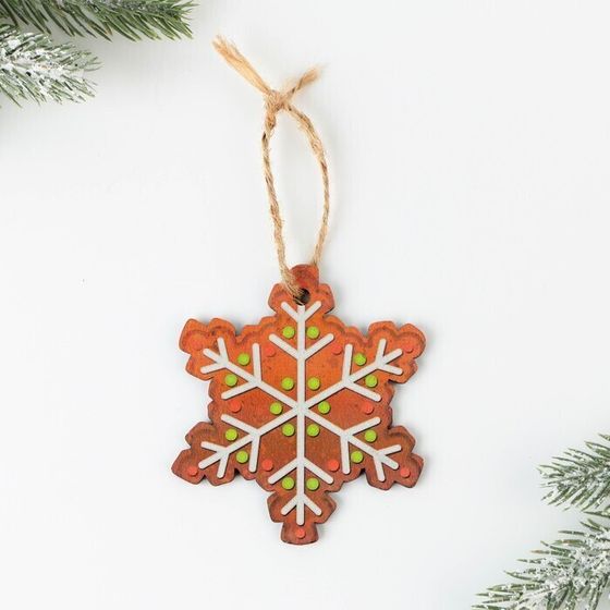 !09 Елочная игрушка 3 штуки «Снежинка», 7.5 х 8.5 см.