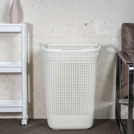 Корзина для белья KNIT 57л белая