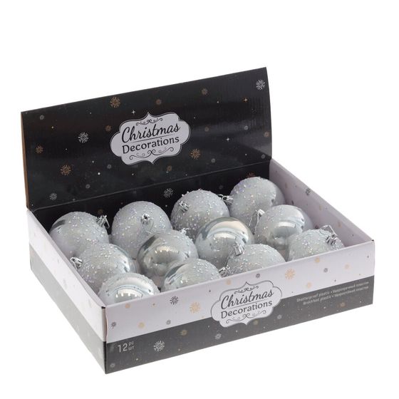 Набор из 12шт Украшение новогоднее "Шар", D 8 см, L35 W27 H8,5 см