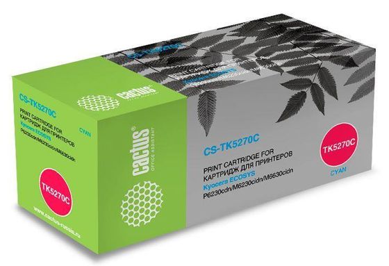 Картридж лазерный Cactus CS-TK5270C TK-5270C голубой (6000стр.) для Kyocera Ecosys P6230cdn/M6230cidn/M6630cidn