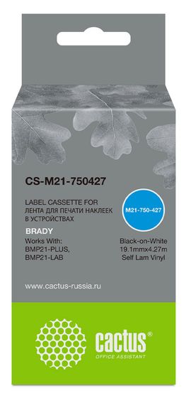 Картридж ленточный Cactus CS-M21-750427 черный для BRADY BMP21-PLUS, BMP21-LAB