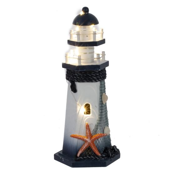 Фигурка декоративная &quot;Маяк&quot; (подсветка 3xLR44) , L11,5 W10 H26,5 см. 4в.