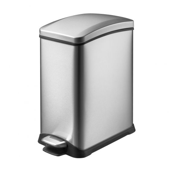 E-CUBE Урна прямоугольная с крышкой и педалью, 15 л/металл. Система SOFT CLOSE (плавное опускание крышки)