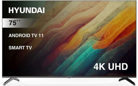 Телевизор LED 75&quot; Hyundai H-LED75BU7006 черный 4K SmartTV безрамочный