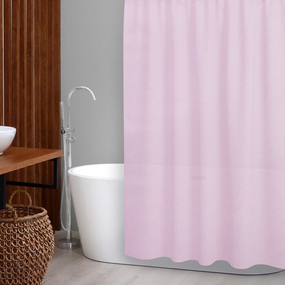 Штора для ванной комнаты «Бриллиант», 180×180 см, цвет светло-розовый