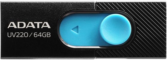Флеш диск 64Gb ADATA UV220 (AUV220-64G-RBKBL) USB2.0 черный/синий