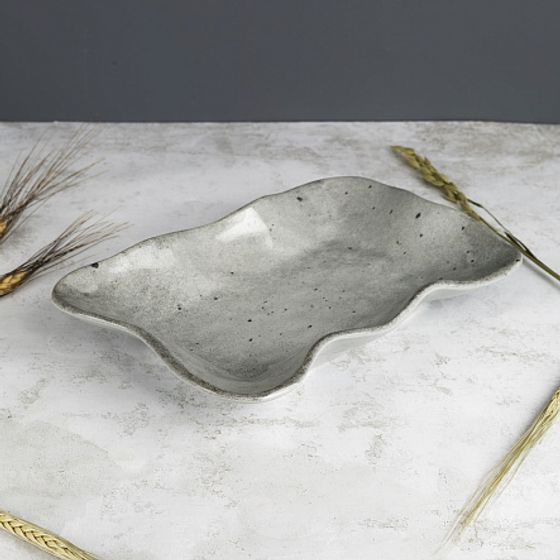 Блюдо овальное STONE серый 26см