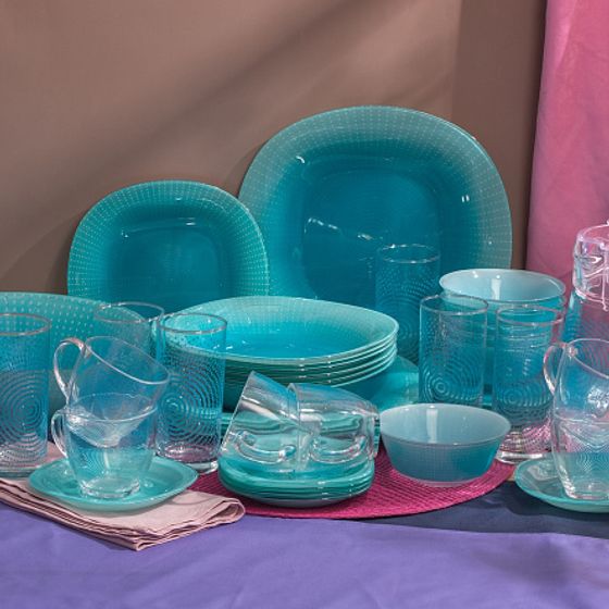 Набор столовый CARINA POP ART TURQUOISE 44 предмета