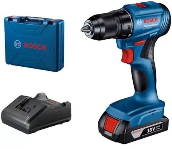 Дрель-шуруповерт аккумуляторная Bosch GSR 185-LI 18В АКБ 2Ач и ЗУ (кейс) (06019K3001)