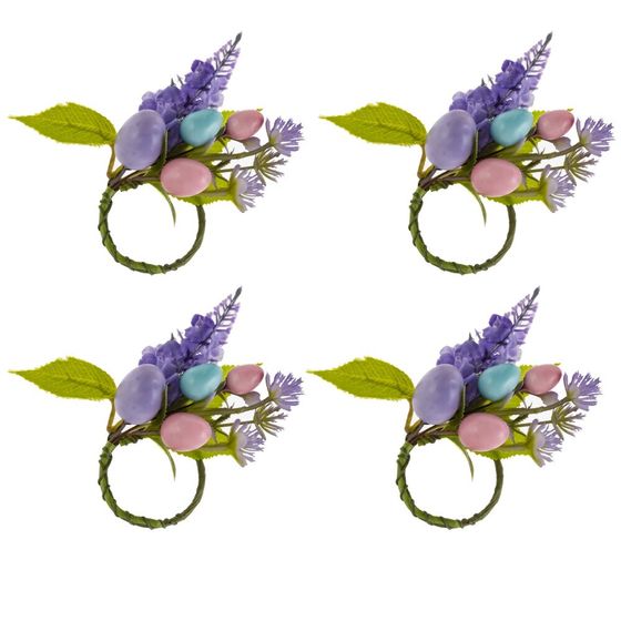 Набор из 4-х колец для салфеток "Пасхальных", D3.8 см, L7 W3 H20 см