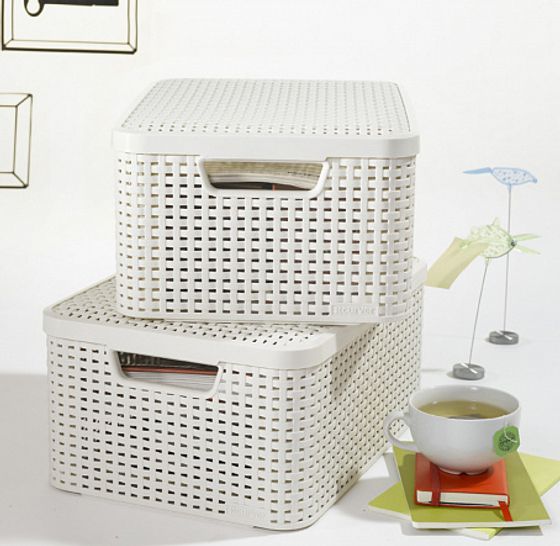 Корзина RATTAN STYLE BOX S кремовая