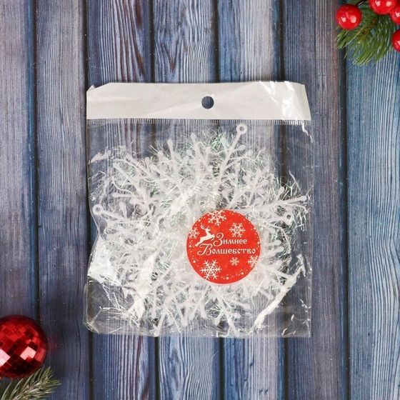 !09 Набор новогодних снежинок (набор 33 штуки) &quot;Снежинка - пушинка&quot; d-14 см, цвет белый