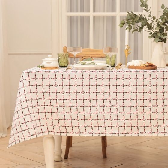 Скатерть Этель Flower Cage 149×250 см, 100% хл, рогожка 186 г/м²
