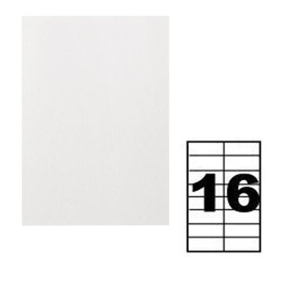 Этикетки А4 самоклеящиеся 50 листов, 80 г/м, на листе 16 этикеток, размер: 105 х 37 мм, матовые, белые