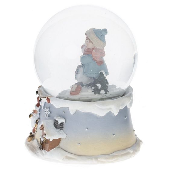 Фигурка декоративная &quot;Снеговик&quot; в стекл шаре (муз, вьюга, АААх3, н/п), L11 W11 H14 см