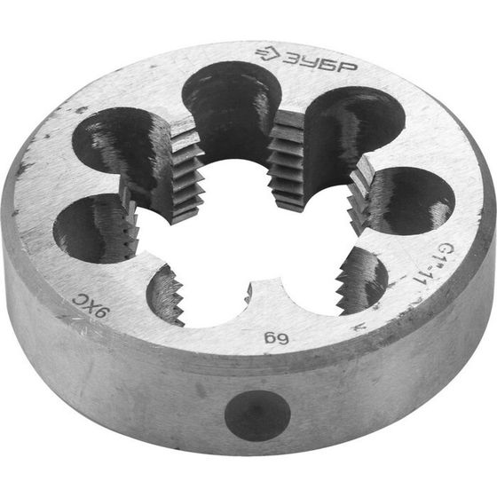 Плашка трубная ЗУБР 4-28032-1/2, круглая ручная, сталь 9ХС, G 1/2″