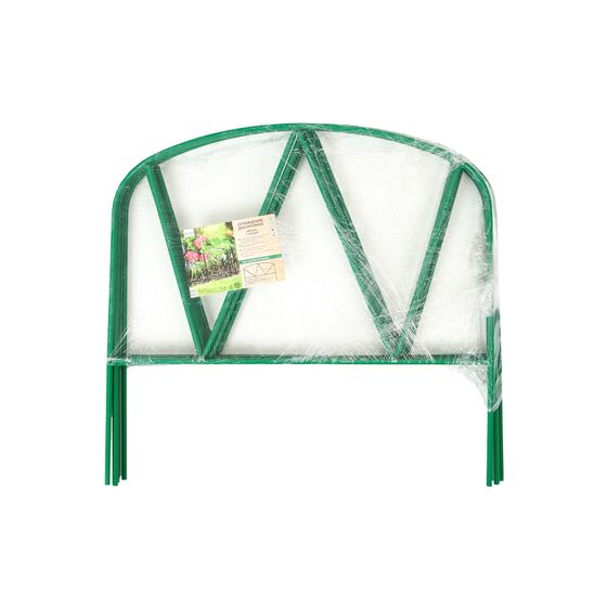 !09 Ограждение декоративное, 65×325 см, 5 секций, металл, зелёное, «Арена»