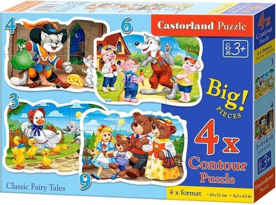 Castorland Puzzle 4w1 - Klasyczne bajki (005086)