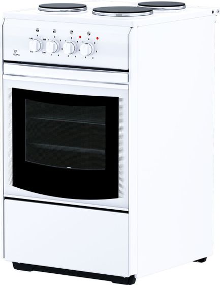 Плита электрическая Flama AE 1304 W белый/черный эмаль (без крышки)