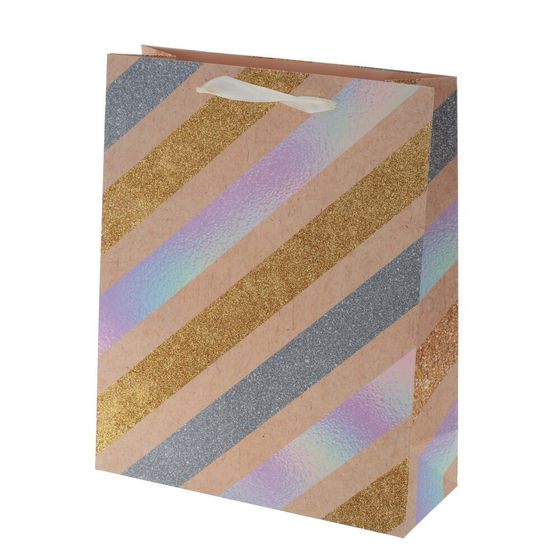 Пакет подарочный (бумага 210г/м2, блок микс 12шт), L26 W10 H32 см, 4в.