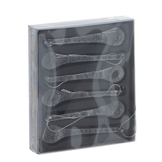 Набор из 6шт Украшение новогоднее "Сосулька", L14 W2,5 H12 см