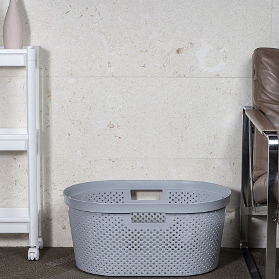 Корзина для глаженого белья INFINITY светло-серая 40л