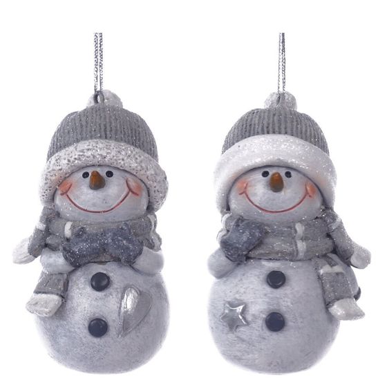 Фигурка декоративная подвесная &quot;Снеговик&quot;, L4,5 W4,5 H8,5 см, 2в.