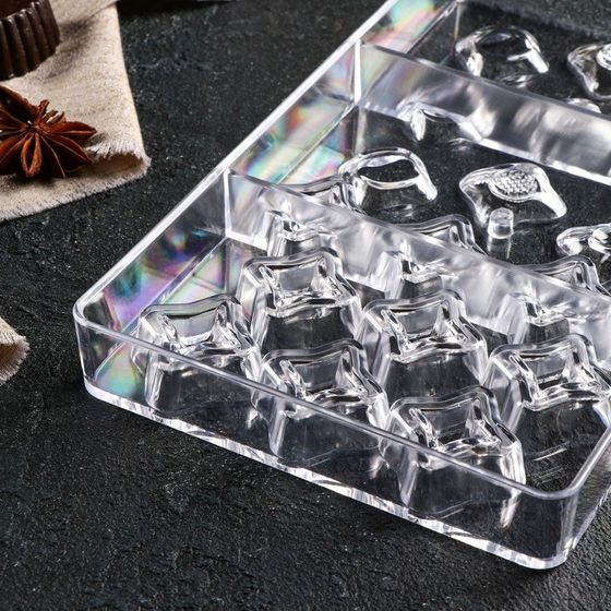 !Форма для шоколада и конфет «В квадрате», 10 ячеек, 20×12×2,5 см, ячейка 3×3 см