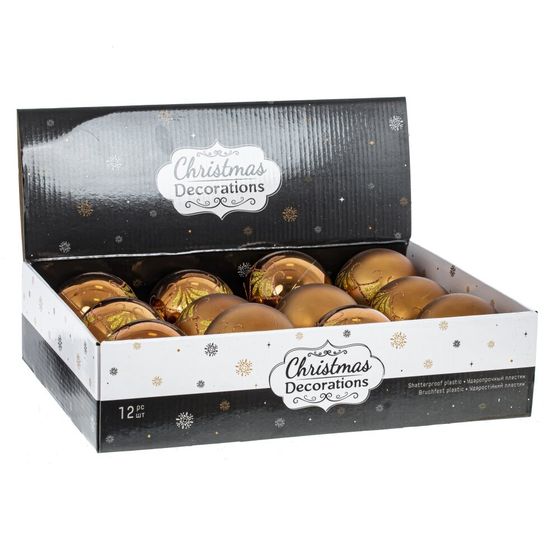 Набор из 12шт Украшение новогоднее "Шар", D 8 см, L35 W27 H8,5 см