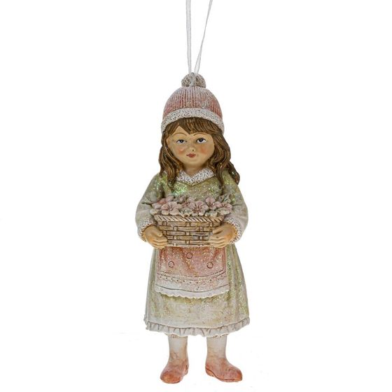 Фигурка декоративная подвесная &quot;Девочка&quot;, L5,5 W4 H12 см, 3в.
