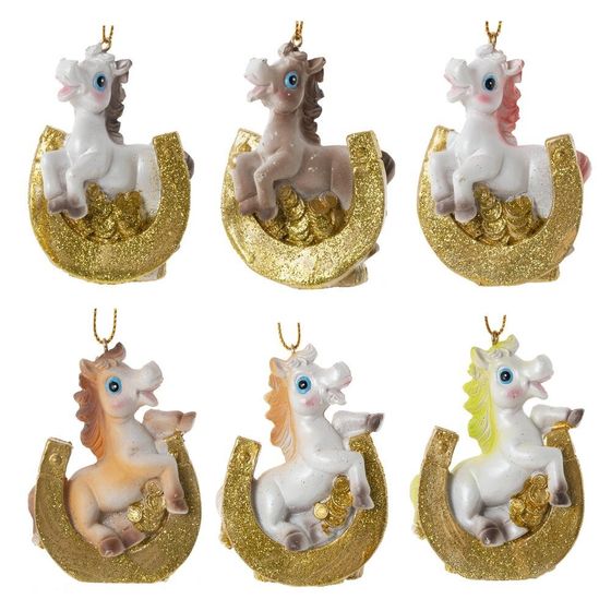 Фигурка декоративная  подвесная &quot;Лошадка&quot;, L5 W3 H7,5 см, 6в.