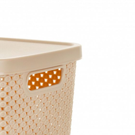 Ящик для хранения DIAMOND латте 3.5л с крышкой