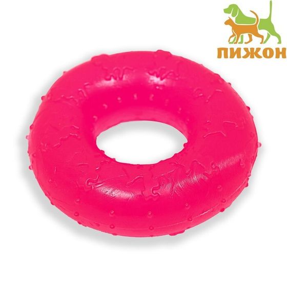Игрушка жевательная &quot;Кольцо&quot; прозрачная, PP, 6,7 х 2 см, розовая
