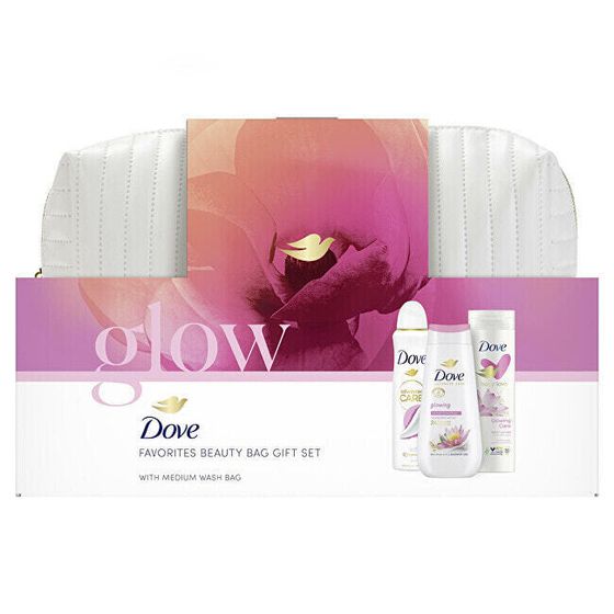 Body care gift set with Glow cosmetic bag