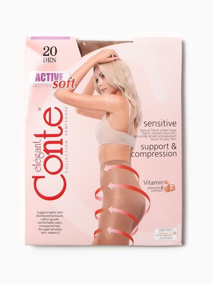 Колготки женские Conte Elegant Active Soft, 20 den, размер 5, цвет natural