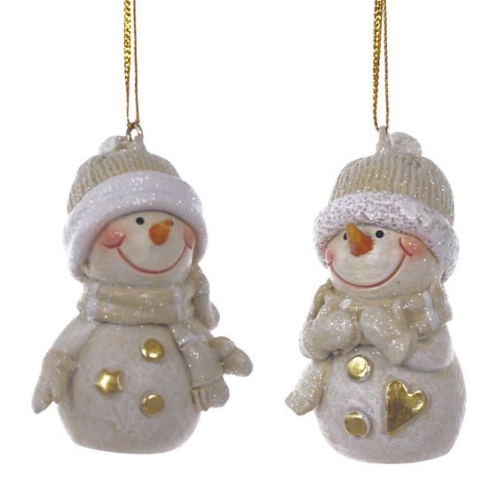 Фигурка декоративная подвесная &quot;Снеговик&quot;, L4 W3 H6 см, 2в.