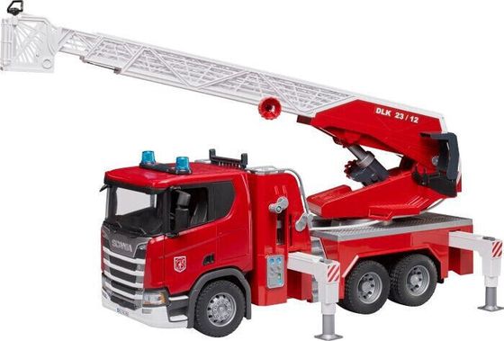 KO Bruder Scania Super 560R Fire Brigade Vehicle With Water Pump doll