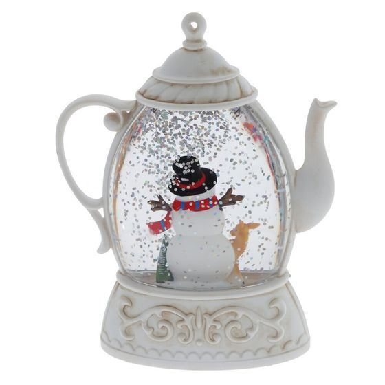 Изделие декоративное &quot;Снеговик в чайнике&quot; (подсвет, 2xAAA, н/п), L10,5 W4 H13,5 см