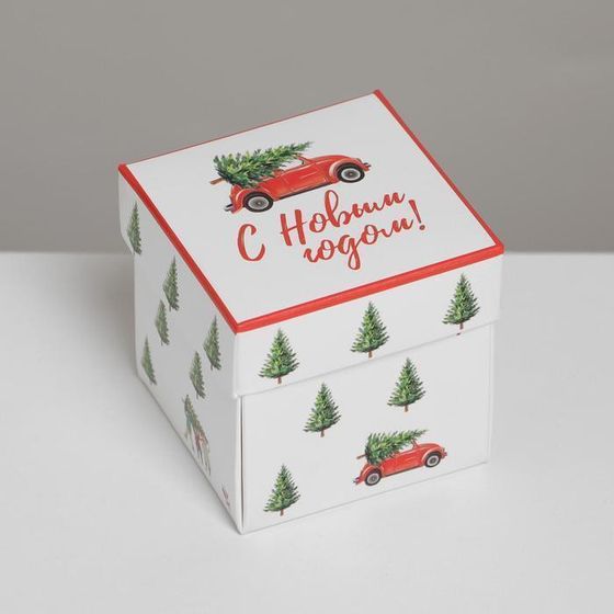 !09 Комплект из 5 штук: Бонбоньерка «С новым годом», 6,5 х 6,5 х 6,5 см.