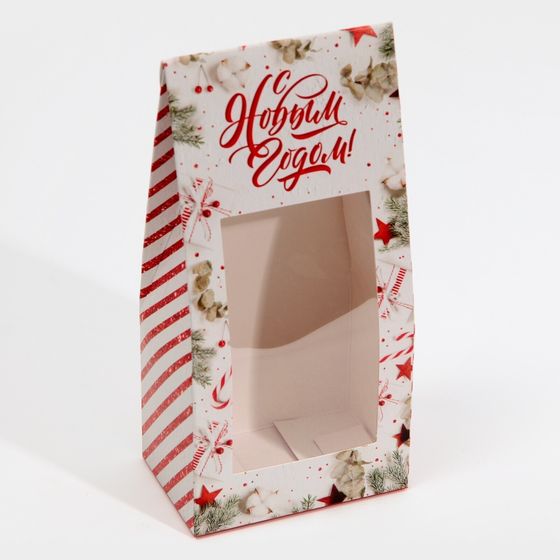 !09 Комплект из 5 штук: Коробка складная «С Новым годом!», 9×19×6 см.
