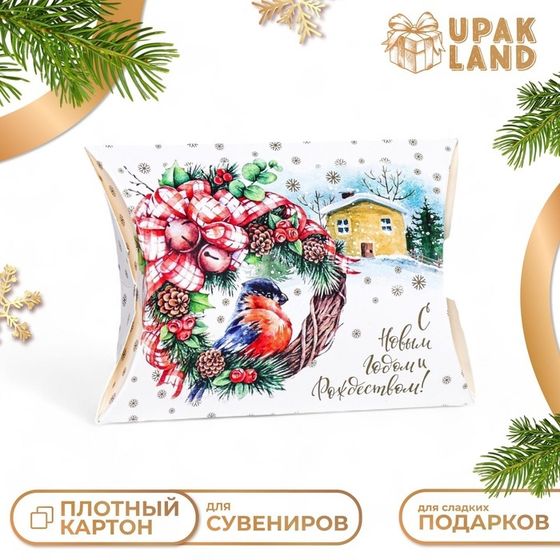 Коробка складная, подарочная новогодняя &quot;С Новым Нодом и Рождеством&quot; 15 х 11 х 3 см.