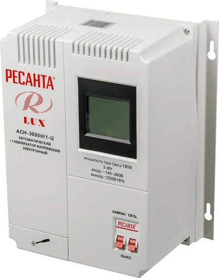 Стабилизатор напряжения Ресанта АСН-3 000 Н/1-Ц Lux 3000Вт серый