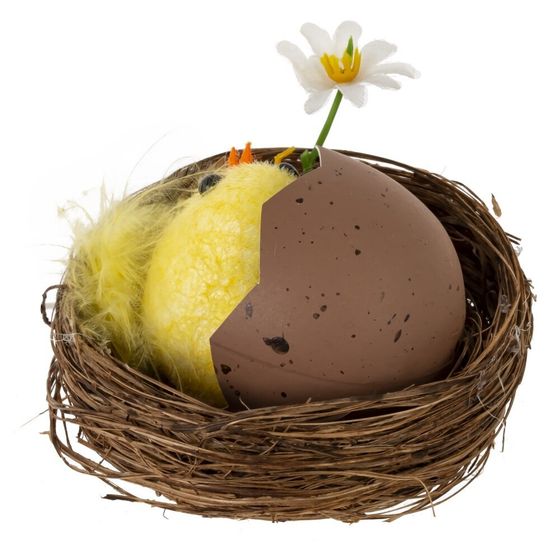 Набор из 2-х изделий декоративных &quot;Гнездо пасхальное&quot;, L15 W8 H7,5 см